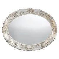 Picture Italian Festone mirror with Silver leaf decoration for a stylish bathroom - 3SC