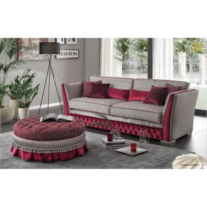 Zdjęcie Unikalny komplet mebli Stella do salonu - sofa + pufa