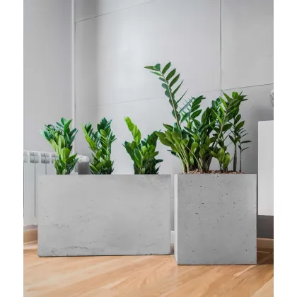 Zdjęcie 60x22x40 cm CT - Donica betonowa w kształcie prostokąta (szara)