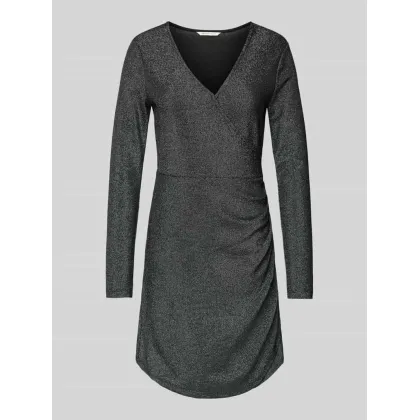 Zdjęcie Sukienka mini o kroju shaped fit w kopertowym stylu z efektem błyszczącym