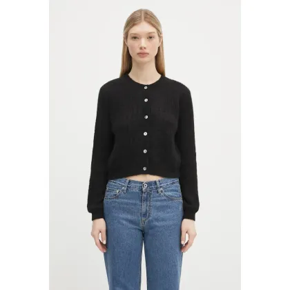 Zdjęcie A.P.C. kardigan z domieszką wełny cardigan milo damski kolor czarny lekki WPABE.F22246