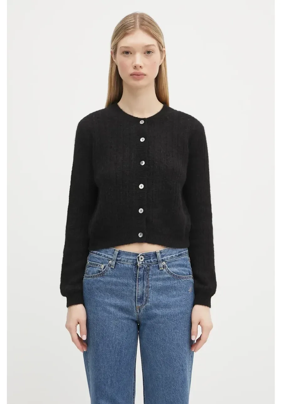 obrazek 1 A.P.C. kardigan z domieszką wełny cardigan milo damski kolor czarny lekki WPABE.F22246