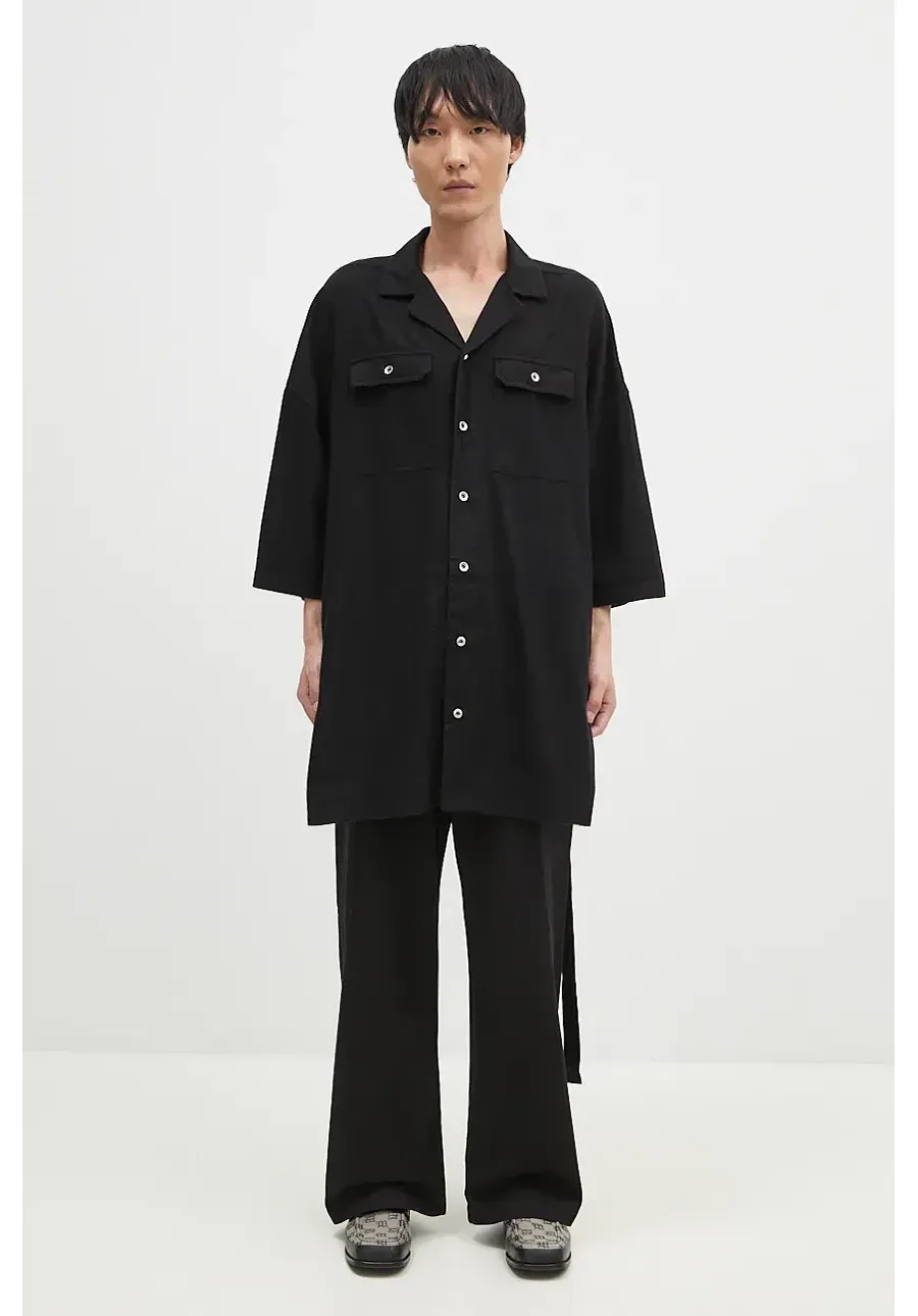 obrazek 1 Rick Owens koszula bawełniana Magnum Tommy męska kolor czarny relaxed DU02D2290.CFL
