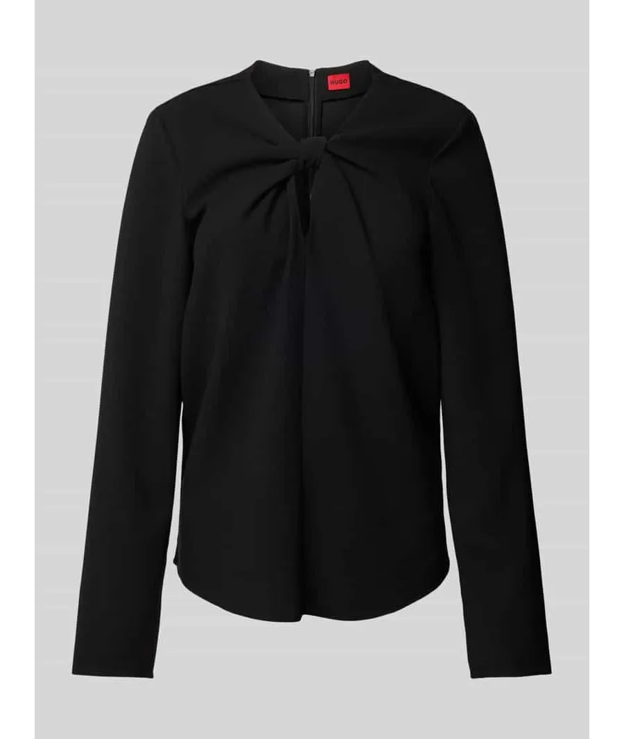 obrazek 1 Bluzka o kroju regular fit z wycięciem w kształcie łezki model ‘Camola’