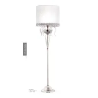 Zdjęcie Elegancka lampa podłogowa ze szkła Murano z mosiężnymi elementami inkrustowanymi kryształami strass Swarovski - Il Paralume Marina