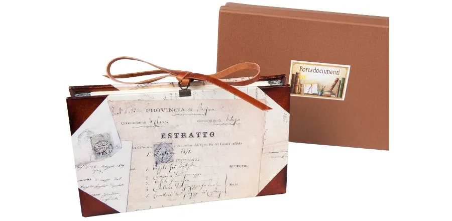 picture 1 Portadocumenti Piccolo Pelle e Carta - Briefcase
