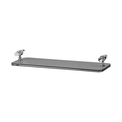 Zdjęcie Designerska szara taca łazienkowa 33x10xH5 cm z chromowanym wykończeniem
