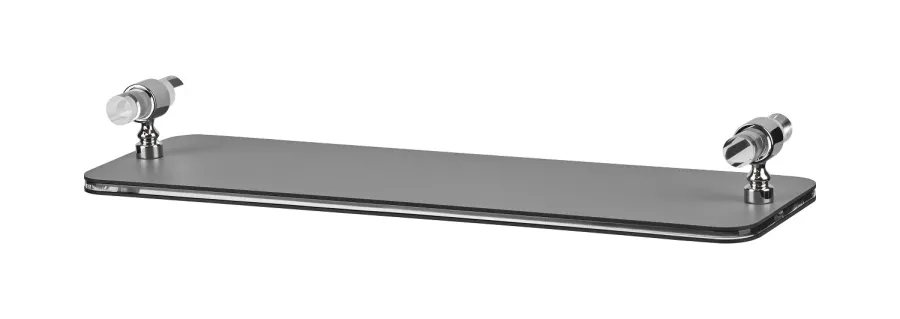 obrazek 1 Designerska szara taca łazienkowa 33x10xH5 cm z chromowanym wykończeniem