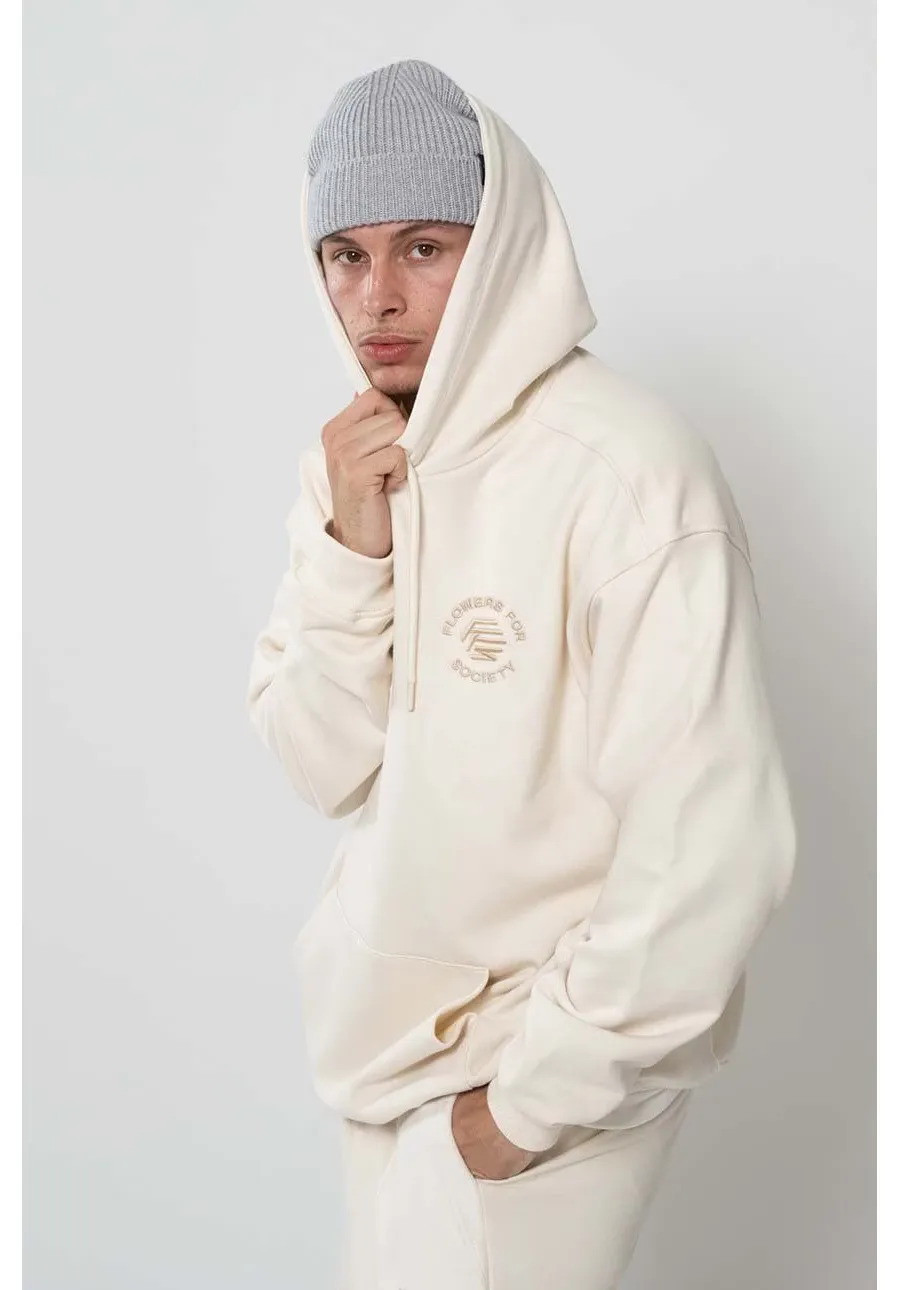 obrazek 1 Flowers for Society bluza bawełniana Basic Hoodie męska kolor biały z kapturem gładka FFSAPP095