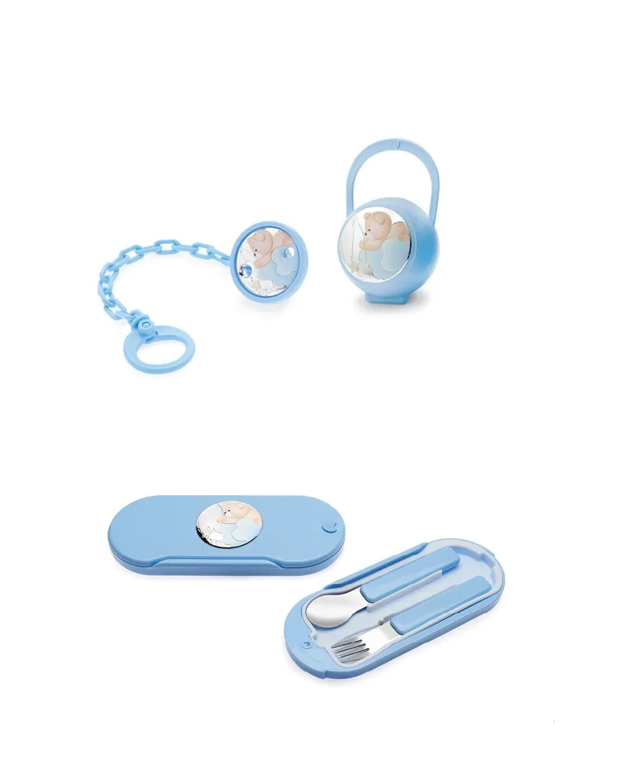 obrazek 2 Ekskluzywny zestaw do jedzenia dla dziecka „Miś łowiący gwiazdy”