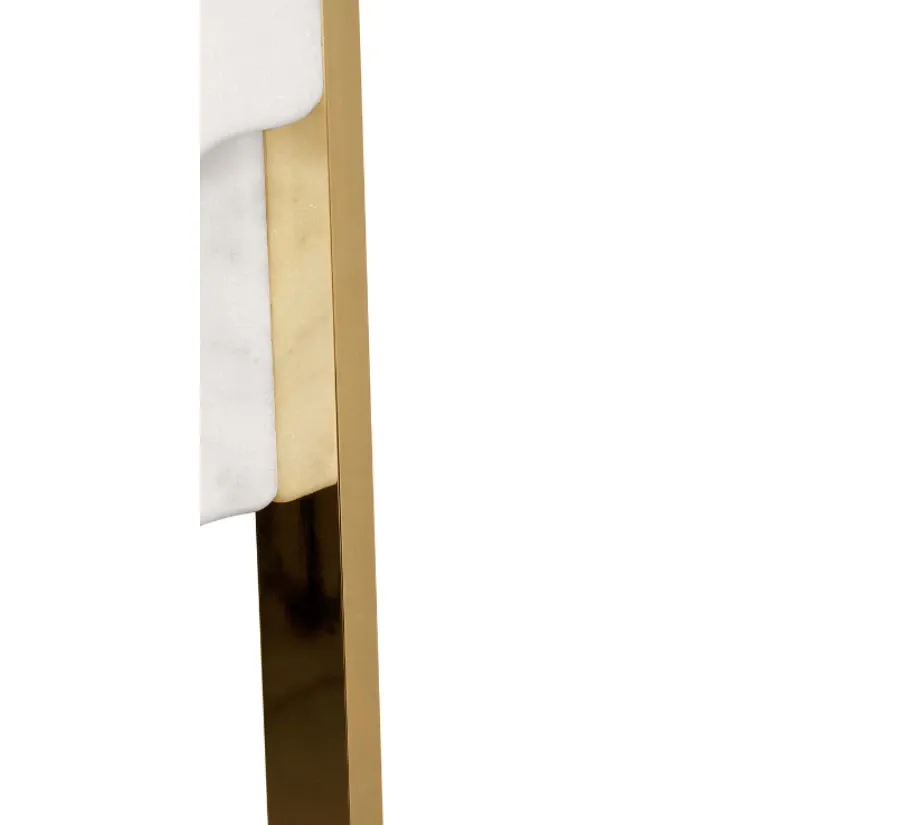 obrazek 4 Stylowa lampa podłogowa z mosiądzu i marmuru