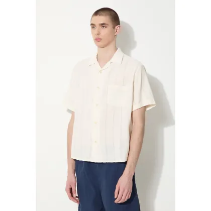 Zdjęcie Corridor koszula Striped Seersucker męska kolor beżowy regular SS0014