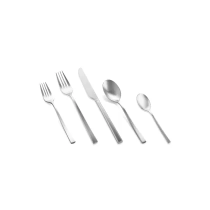 Zdjęcie Stylowy włoski 30-elementowy zestaw sztućców Moka z kolekcji Atena Ice ze stali nierdzewnej