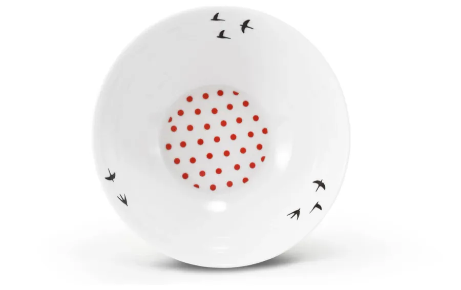 obrazek 1 Piękna porcelanowa miska z porcelany zdobiona motywem czerwonych kropek – Leander