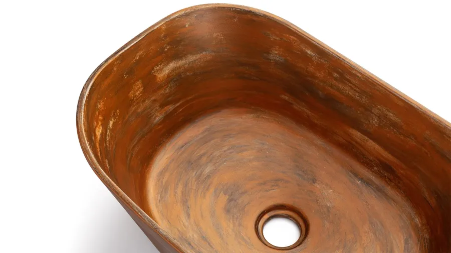 obrazek 3 Stylowa umywalka 50 cm LIBRA BASIC – AGED METAL, miedziany i czarny, lakier matowy