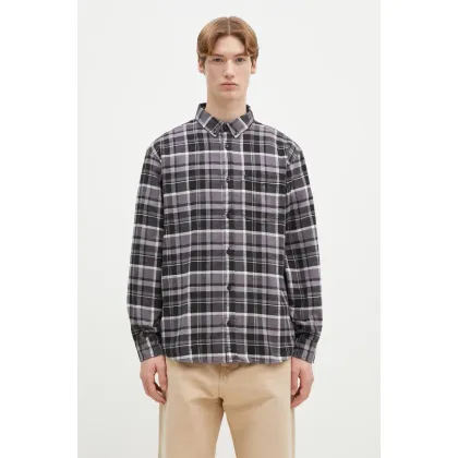 Zdjęcie Carhartt WIP koszula bawełniana Longsleeve Fendrick Shirt męska kolor fioletowy regular z kołnierzykiem button-down I034382.2MIXX