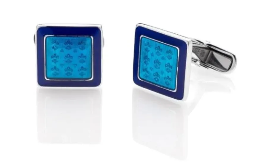 obrazek 1 Luksusowe spinki do mankietów 9 Fleur de Lis Blue