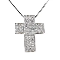 Picture Elegant necklace with a cross pendant with diamonds
