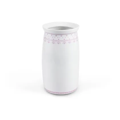 Zdjęcie Piękny czeski wazon z porcelany zdobiony różowym motywem – Leander