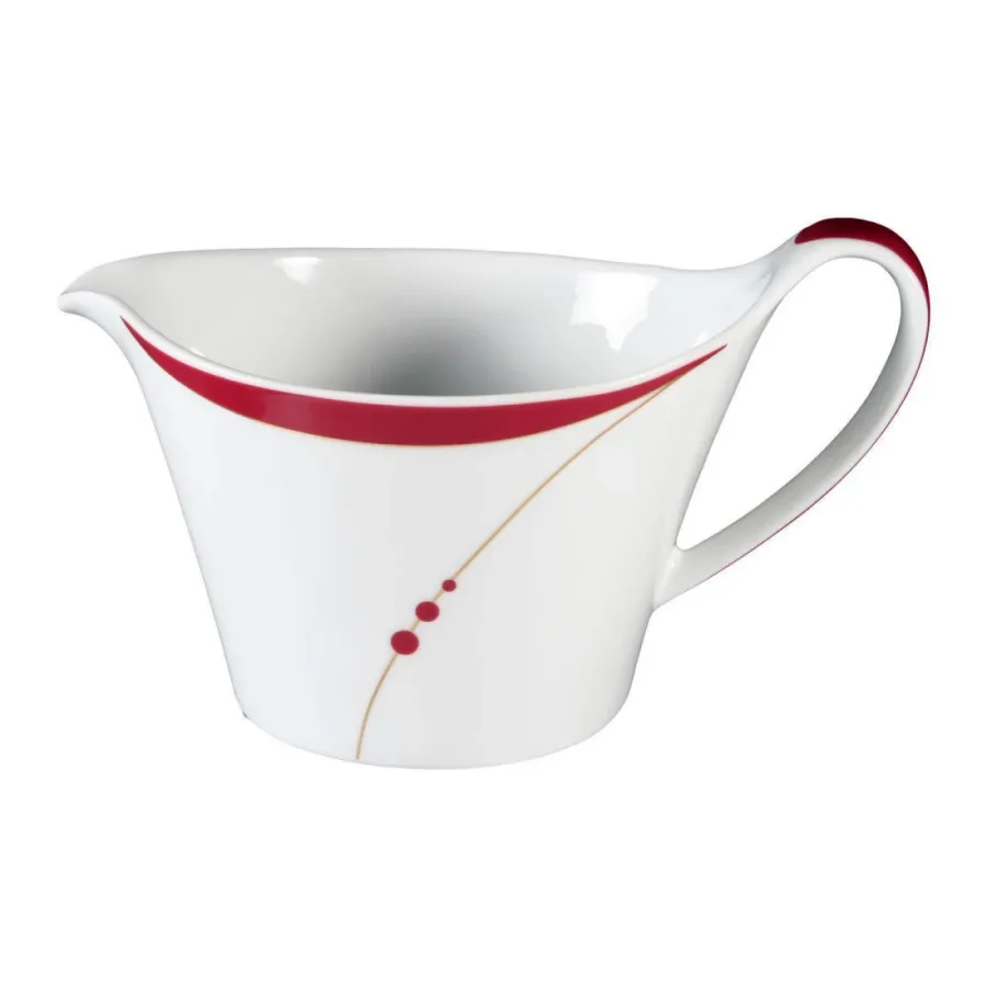obrazek 1 Wyjątkowa porcelanowa sosjerka zdobiona czerwonym wzorem - Seltmann Weiden