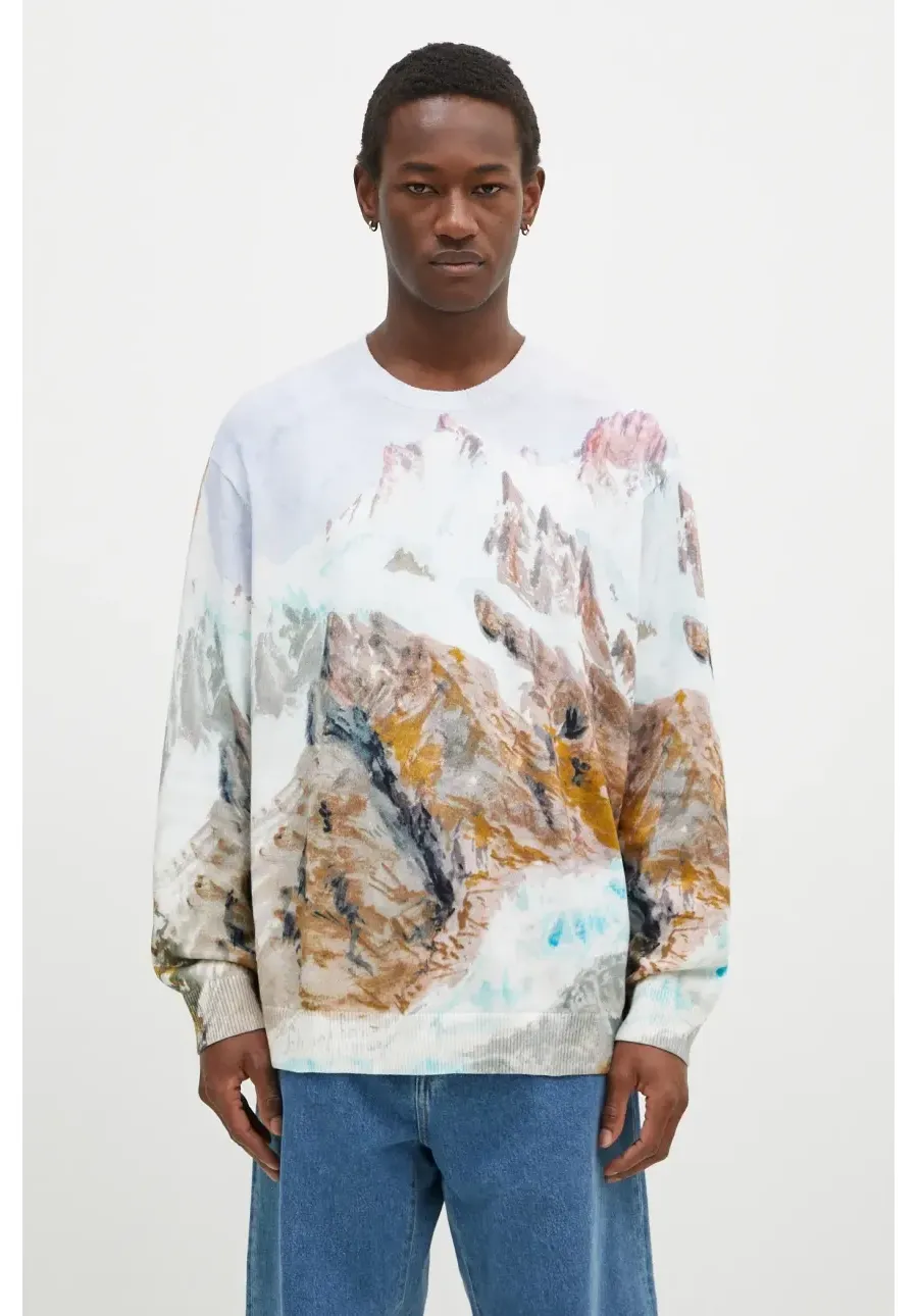 obrazek 1 Vans sweter bawełniany Premium Classics LX Printed Knit Sweater kolor multicolor lekki VN000HMFWHT1