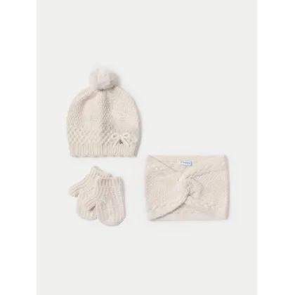Zdjęcie Mayoral Komplet czapka, komin i rękawiczki 10769 Beżowy