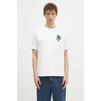 Zdjęcie AAPE t-shirt bawełniany Basic męski kolor biały z nadrukiem AAPTEM1562XXN
