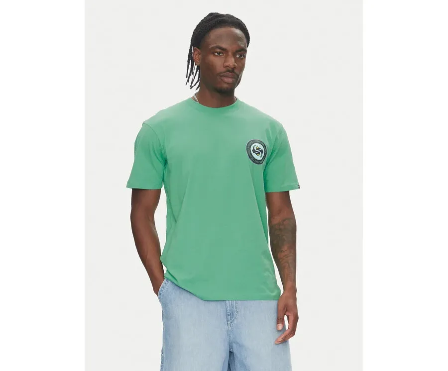 obrazek 1 Quiksilver T-Shirt Circle Back Ss EQYZT08054 Zielony Regular Fit