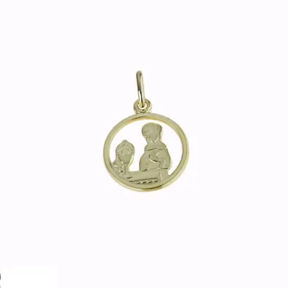 Zdjęcie Genialny złoty medalik komunijny śr.15mm.