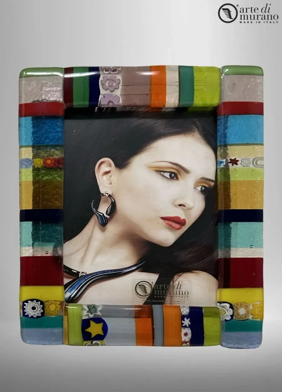 obrazek 1 Abstrakcyjna ramka na zdjęcia w oryginalnym szkle Murano