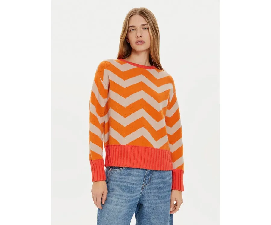 obrazek 1 Frieda & Freddies Sweter 3307 Pomarańczowy Regular Fit