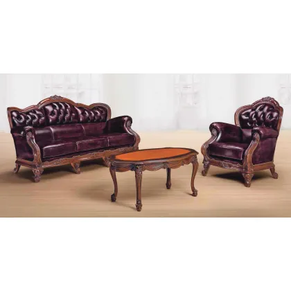 Zdjęcie Antyczna stylowa skórzana sofa do salonu - Morello Gianpaolo