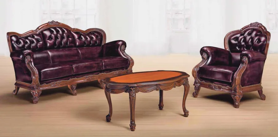 obrazek 1 Antyczna stylowa skórzana sofa do salonu - Morello Gianpaolo