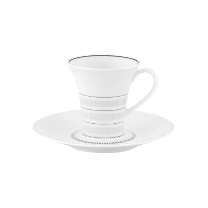 Zdjęcie Porcelanowa filiżanka do kawy ze spodkiem Elegant z delikatnym ozdobnym wykończeniem - Vista Alegre