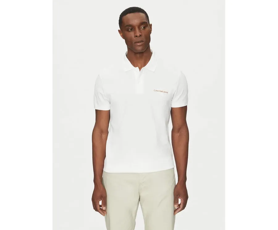 obrazek 1 Calvin Klein Jeans Polo Monologo J30J325664 Biały Regular Fit