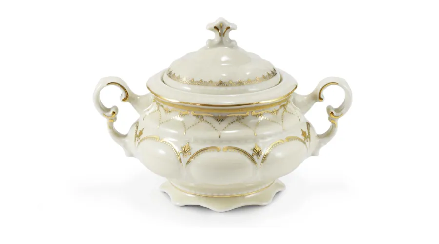 obrazek 3 Stylowy 15-elementowy zestaw do herbaty z porcelany z kolekcji Ivory wedding sonata – Leander
