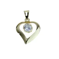 Picture Italian shiny heart pendant with a cut-out heart and a central light point