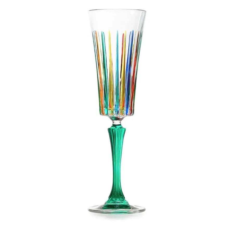 obrazek 1 Stylowy komplet 6 kieliszków do szampana wykonanych ze szkła murano (210 ml)