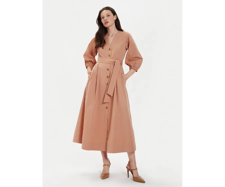 obrazek 1 TWINSET Sukienka koszulowa 241TT2051 Pomarańczowy Loose Fit