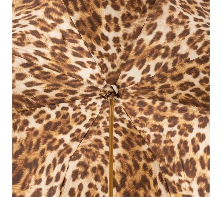 obrazek 3 Stylowy kremowy parasol damski zdobiony wzorem skóry leoparda - Pasotti