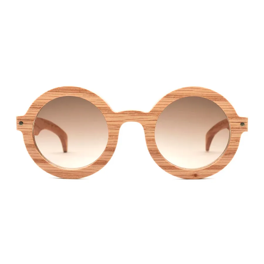 obrazek 1 Jasne, dębowe, okrągłe okulary dla niej - Legno Light