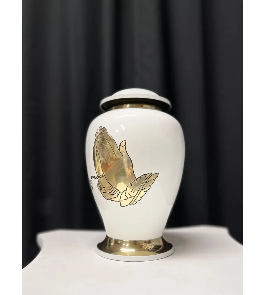 obrazek 3 Wyjątkowa biało-złota urna pogrzebowa