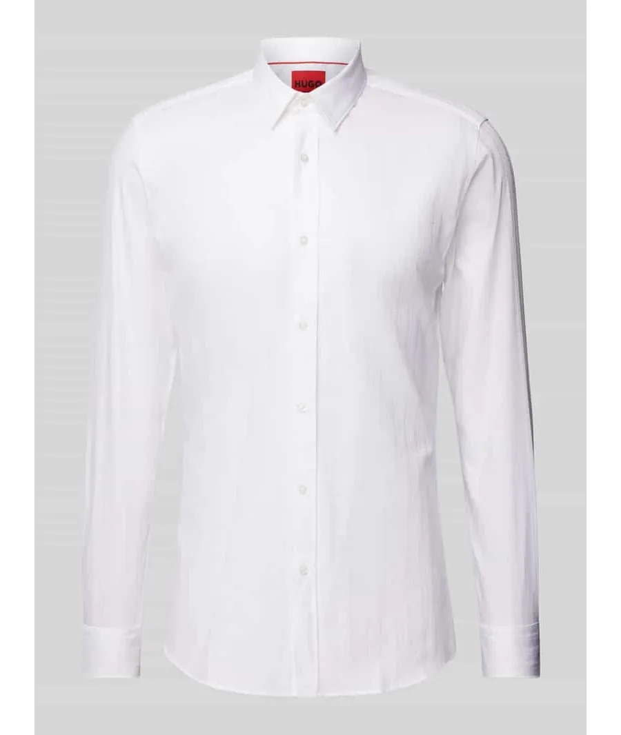 obrazek 1 Koszula biznesowa o kroju slim fit z fakturowanym wzorem model ‘Elisha’