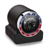 Zdjęcie Włoski rotomat na jeden zegarek z tworzywa sztucznego i skóry bydlęcej