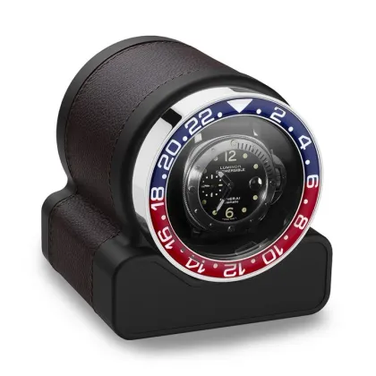 Zdjęcie Włoski rotomat na jeden zegarek z tworzywa sztucznego i skóry bydlęcej