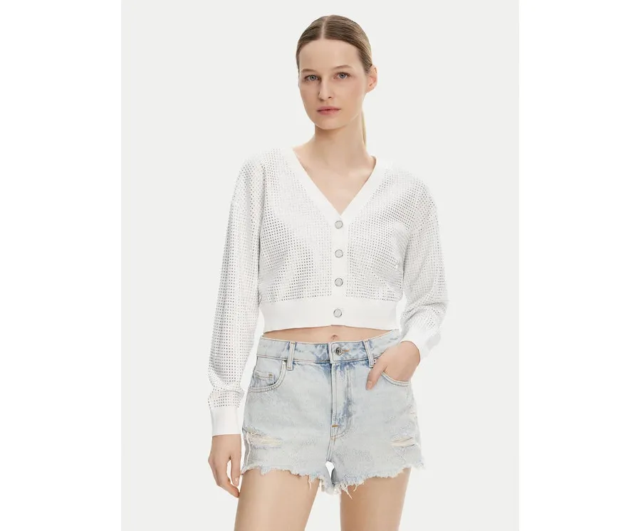 obrazek 1 Guess Kardigan W5GR08 Z3MN2 Biały Regular Fit