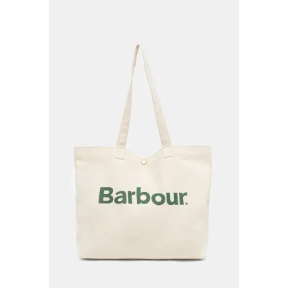 Zdjęcie Barbour torba bawełniana Logo Tote Bag kolor beżowy UBA0733