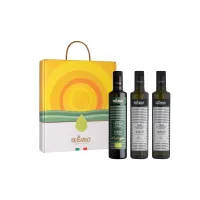 Zdjęcie Włoski zestaw trzech butelek oliwy z oliwek dla kucharza na prezent