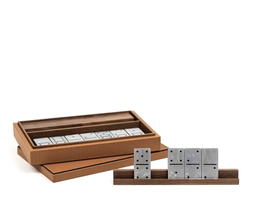 obrazek 3 Elegancki skórzany zestawu domino