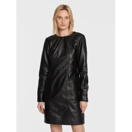 Zdjęcie Remain Sukienka skórzana Hanna RM1824 Czarny Regular Fit